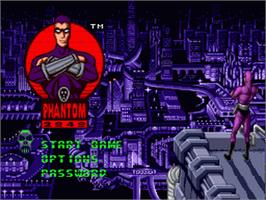 Title screen of Phantom 2040 on the Sega Nomad.
